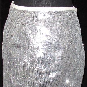 Velvet -Trim Sequin Mini Skirt